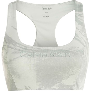 Calvin Klein BH Sport Medium Support Printed Bra Lysegrøn Medium Dame