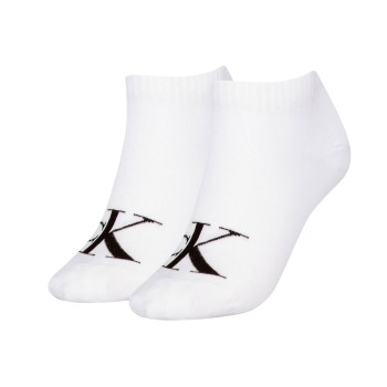 Calvin Klein Strømper 2P Women Monogram Sneaker Socks Hvid Str 39/42 Dame
