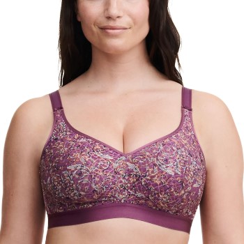 Chantelle BH C Magnifique Wirefree Support Bra Lilla mønster E 80 Dame