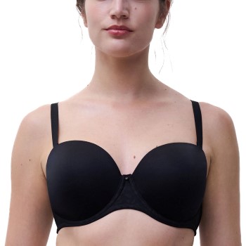Chantelle BH Comfort Chic Bandeau T-shirt Bra Sort I 75 Dame