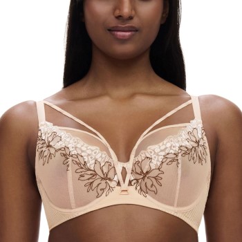 Chantelle Bh Pulp Underwired Very Covering Bra Sort m Beige nylon F 90 Dame