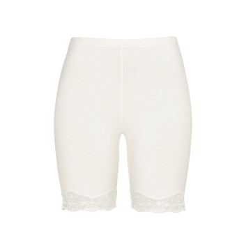 Damella Bamboo Lace Shorts Hvid uld Large Dame