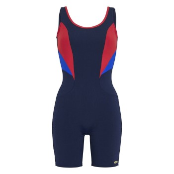 Damella Cindy Chlorine Resistant Long Leg Swimsuit Marine/Rød polyamid 52 Dame