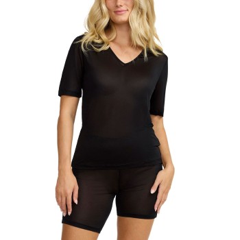 Damella Silk T-Shirt Sort silke Medium Dame