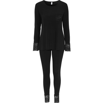 Damella Viscose Plain Pyjamas Set Sort viskose XX-Large Dame