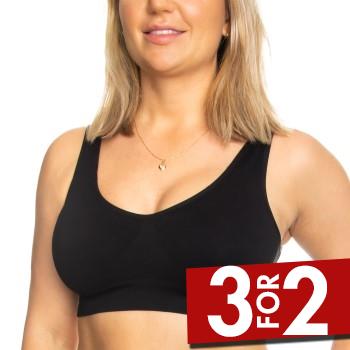 Decoy BH Bra Top Wide Straps Sort polyamid Large Dame