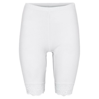Decoy Mid-length Capri Leggings With Lace Hvid økologisk bomuld Large Dame