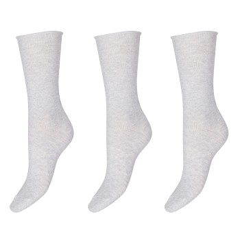 Decoy Strømper 3P Thin Comfort Top Socks Lysegrå Strl 37/41 Dame