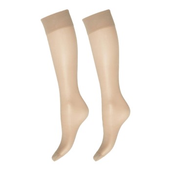 Decoy Deocy Silk Look 20d Kneehighs Strømpebukser 2P Beige polyamid One Size Dame