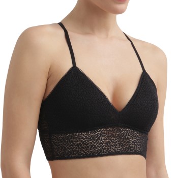 DKNY BH Modern Lace Racerback Longline Bralette Sort nylon X-Large Dame