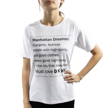 DKNY Homewear DKNY Spell It Out Short Sleeve Tee Hvid Medium Dame