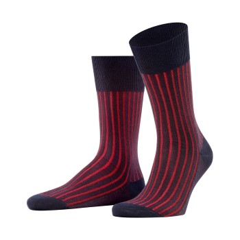 Falke Strømper Shadow Marine/Rød bomuld Str 45/46 Herre