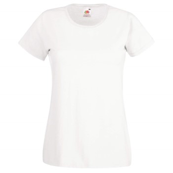 Fruit of the Loom Lady-Fit Valueweight T Hvid bomuld X-Large Dame