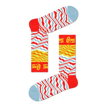 Happy socks Strømper David Bowie Sock Rød Mønster  bomuld Str 41/46