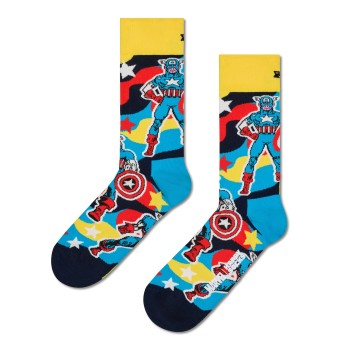 Happy socks Strømper Marvel Captain America Sock Blå bomuld Str 36/40