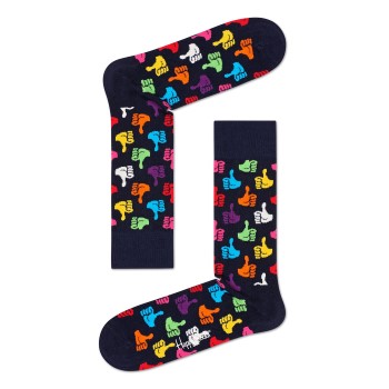Happy socks Strømper Thumbs Up Sock Blå Mønster bomuld Str 41/46