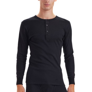 JBS Basic Grandad Black Sort bomuld Large Herre