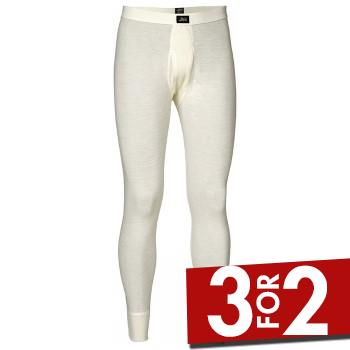 JBS Lange Underbukser Wool Long Johns With Fly Creme uld Large Herre