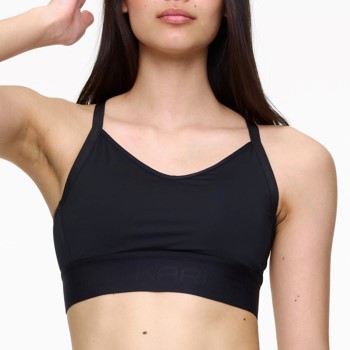 Kari Traa BH Fröya Wool Sports Bra Sort polyester Large Dame