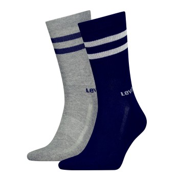 Levis Strømper 2P Regular Cut Stripe Socks Marineblå/Grå Str 39/42