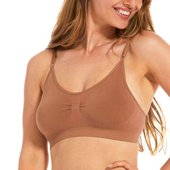 Magic BH Comfort Bra Spaghetti Straps Bamboo Mokka Large Dame
