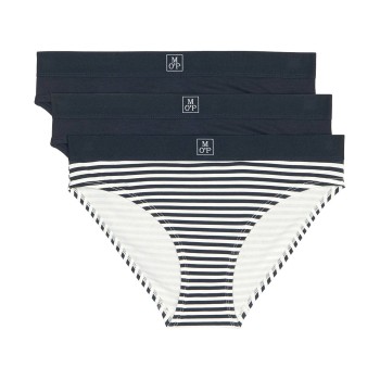 Marc O'Polo Marc O Polo Bottom Briefs Trusser 3P Hvid/Marine bomuld Small Dame