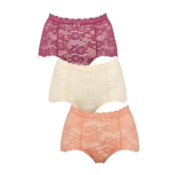 Missya Trusser 3P Lace Maxi Rosa/Lilla Medium Dame