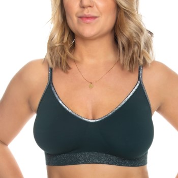 Missya BH Lucia Glitter Bra Top Mørkgrøn  polyamid Medium Dame