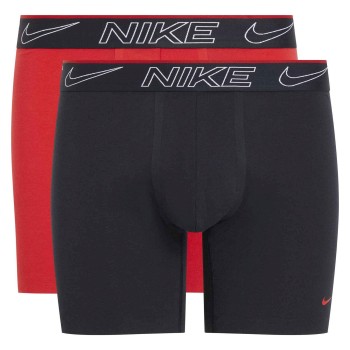 Nike 2P Elite Cotton Stretch Boxer Brief Sort/Rød Medium Herre