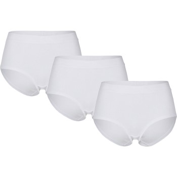 Pierre Robert Trusser 3P Cotton High Waist Brief Hvid bomuld Small Dame