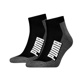 Puma Strømper 2P BWT Cushioned Quarter Sock Sort Str 43/46