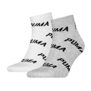 Puma Strømper 2P BWT Quarter Sock Hvid/Grå Str 35/38