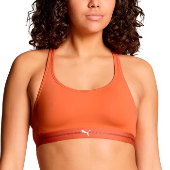 Puma BH Crossback Padded Sporty Top Orange polyamid Medium Dame