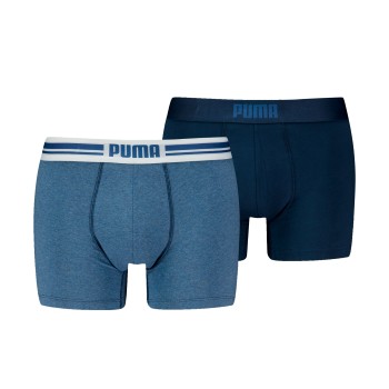 Puma 2P Everyday Placed Logo Boxer Jeansblå bomuld Small Herre