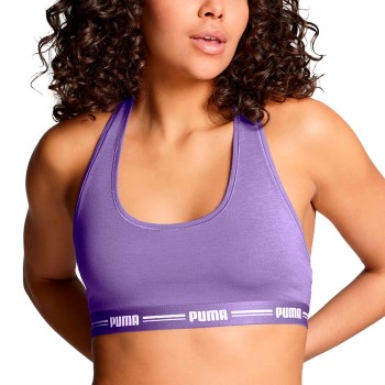 Puma BH Iconic Racer Back Bra Lilla Medium Dame