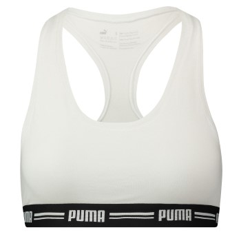 Puma BH Iconic Racer Back Bra Hvid Large Dame