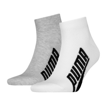 Puma Strømper 2P Lifestyle Quarter Sock Hvid/Grå Str 35/38