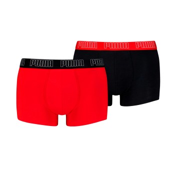 Puma 2P Men Everyday Trunks Sort/Rød bomuld Medium Herre