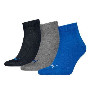 Puma Strømper 3P Quarter Socks Sort/Blå Str 35/38