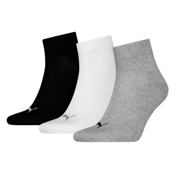 Puma Strømper 3P Quarter Socks Grå/Sort Str 35/38