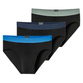 Schiesser 3P 95-5 Multipacks Rio-Slip Sort/Blå bomuld Medium Herre