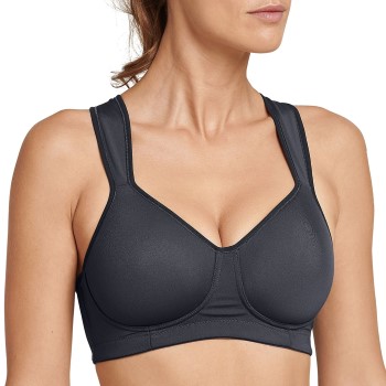 Se Schiesser Bh Active Sport Medium Support Bra Antracit C 70 Dame ved Timarco