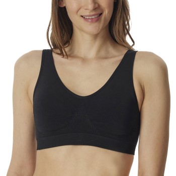 Schiesser BH Bustier Removable Pads Bra Sort polyamid 3XL Dame