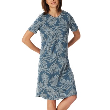 Schiesser Comfort Nightwear Short Sleepshirt Blå 40 Dame