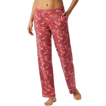Schiesser Mix and Relax Long interlock Pants Rød Mønster  40 Dame