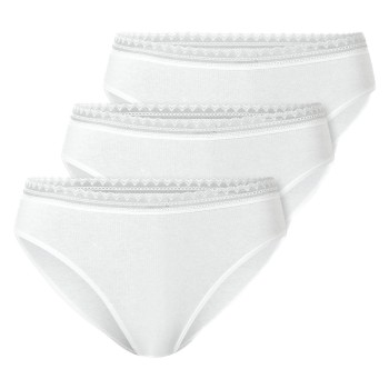 Schiesser Trusser 3P Modern Lace Rio Briefs Hvid bomuld 36 Dame