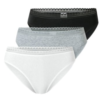 Schiesser Trusser 3P Modern Lace Rio Briefs Flerfarvet bomuld 38 Dame