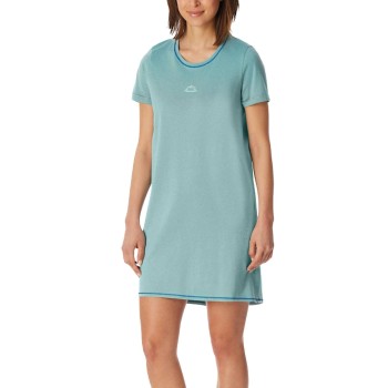 Schiesser Short Sleeve Sleepshirt Lysegrøn bomuld 46 Dame