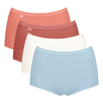 Sloggi Trusser 4P Basic Plus Maxi Panty Blå/Orange bomuld 40 Dame
