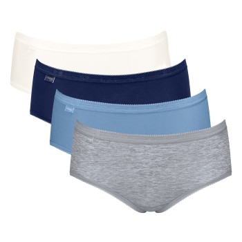 Se Sloggi Trusser 4P Basic Plus Midi Color Blå/Lyseblå bomuld 40 Dame ved Timarco